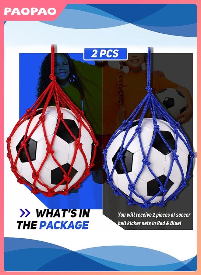 Pao pao 2PCS Football Kick Trainer, Soccer Return Trainer Net Fits Ball Size 3, 4, 5, Hands-Free Football Kick Throw Solo Practice Training Aid, Adjustable Waist Belt Soccer Ball Trainer Net - Image 5